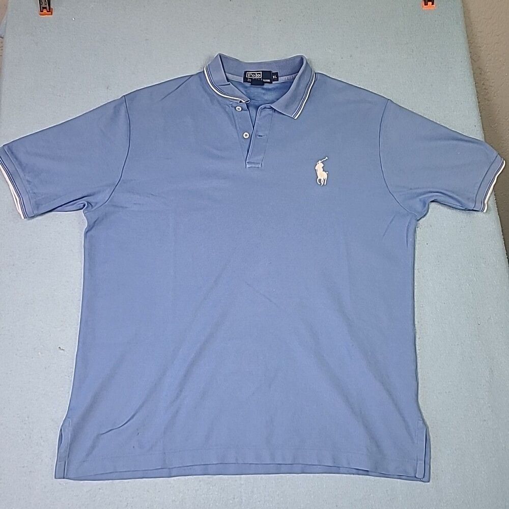 Polo Ralph Lauren Short Sleeve Polo Shirt Men’s Size XL 2 Button Sky Blue